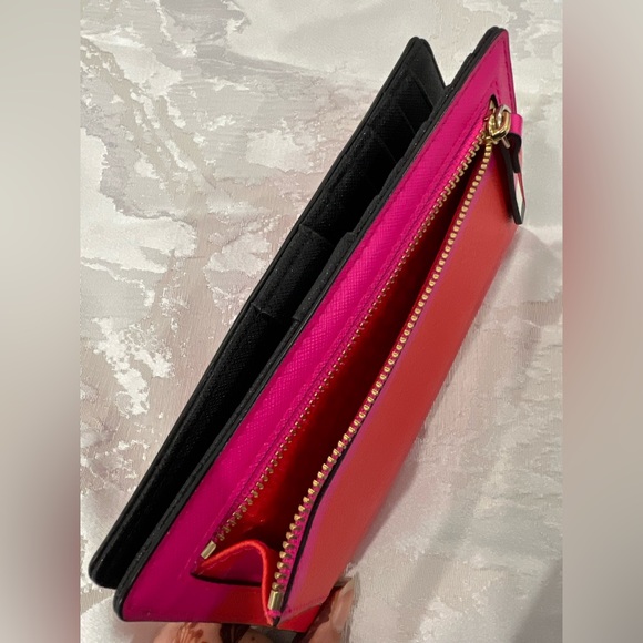 Kate Spade Classic Striped Wallet and Card Holder - Red, Pink, White, Black - Picture 4 of 5